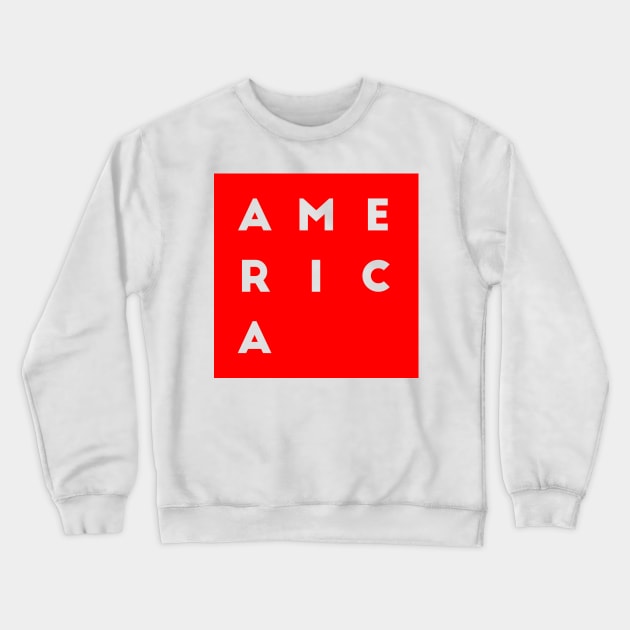 United States of America | American square letters | Red Crewneck Sweatshirt by camisariasj